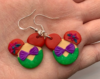 Little Mermaid Ariel dangle earrings