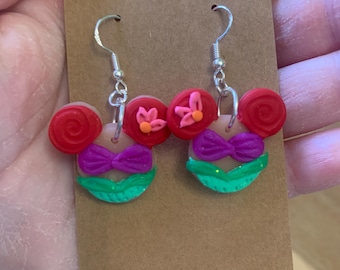 Little Mermaid Ariel dangle earrings
