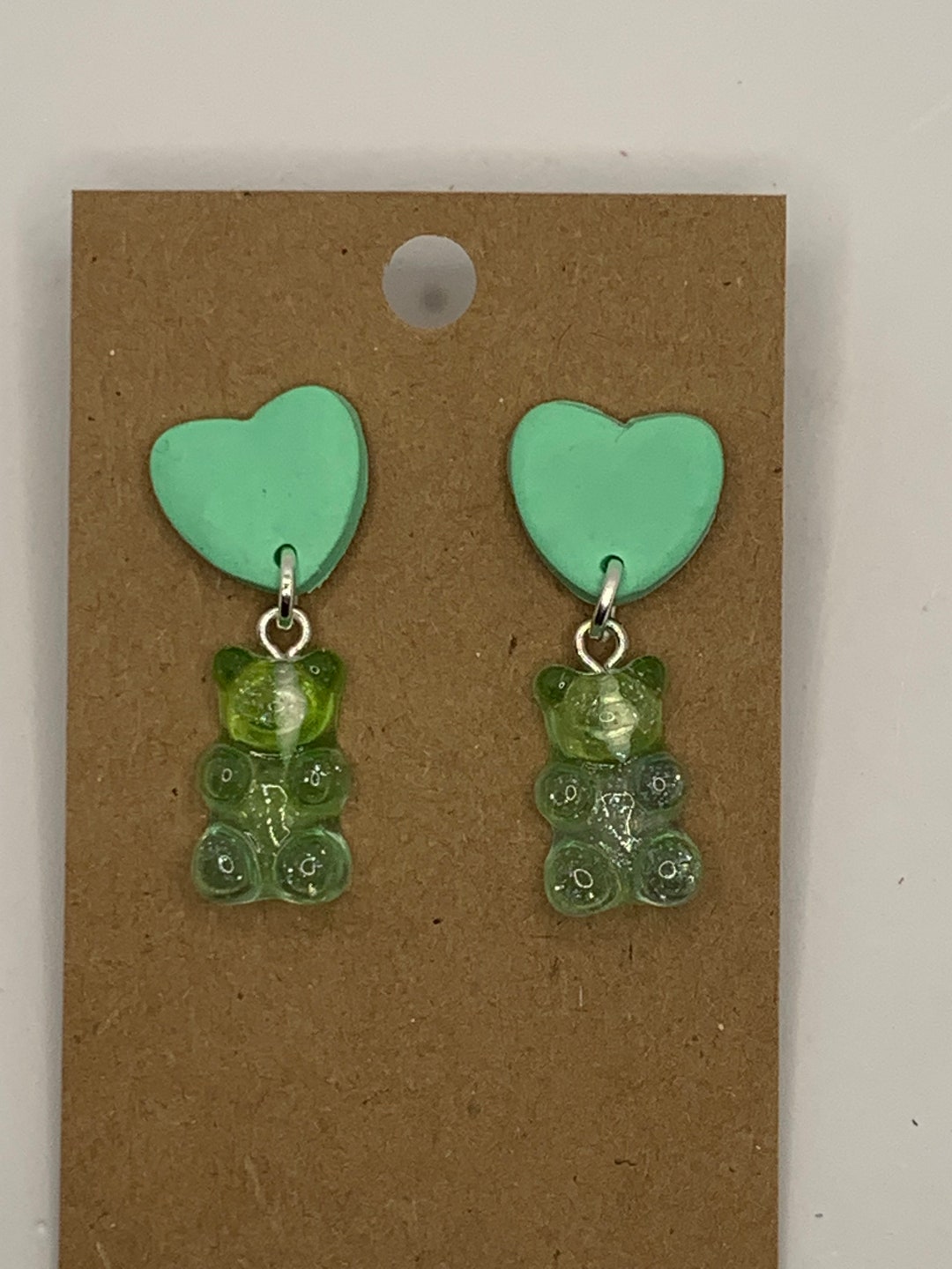 Valentines Day Candy Heart Gummy Bear Dangle Earrings Etsy