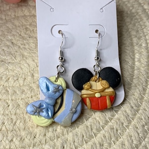 Cinderella and Prince Charming dangle earrings