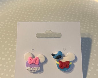 Daisy and Donald Duck stud earrings