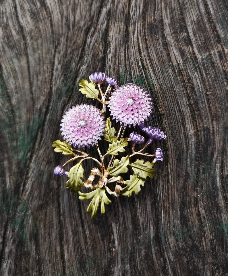 Schottische Distel Brosche, Rosa Blumen Brosche, Vintage Elegante Brosche, Geschenk, Täglicher Schmuck, Moderne Brosche, Einzigartige Brosche, Emaille Pin Lila