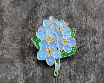 Forget-Me-Not Enamel Pin – Light Blue Floral Gift