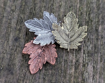 Canada Maple Leaf Trio Brooch – Nature-Inspired Autumn Pin
