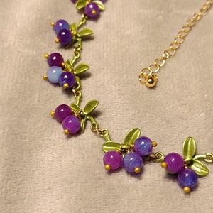 Vintage Purple Berry Necklace - Elegant & Beautiful, Handmade Minimalist Gift for Her