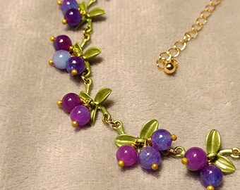 Vintage Purple Berry Necklace - Elegant & Beautiful, Handmade Minimalist Gift for Her