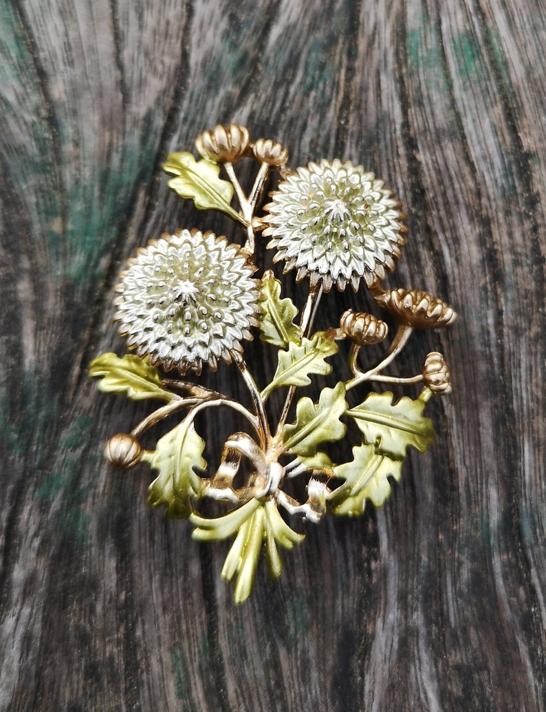 Schottische Distel Brosche, Rosa Blumen Brosche, Vintage Elegante Brosche, Geschenk, Täglicher Schmuck, Moderne Brosche, Einzigartige Brosche, Emaille Pin Grün