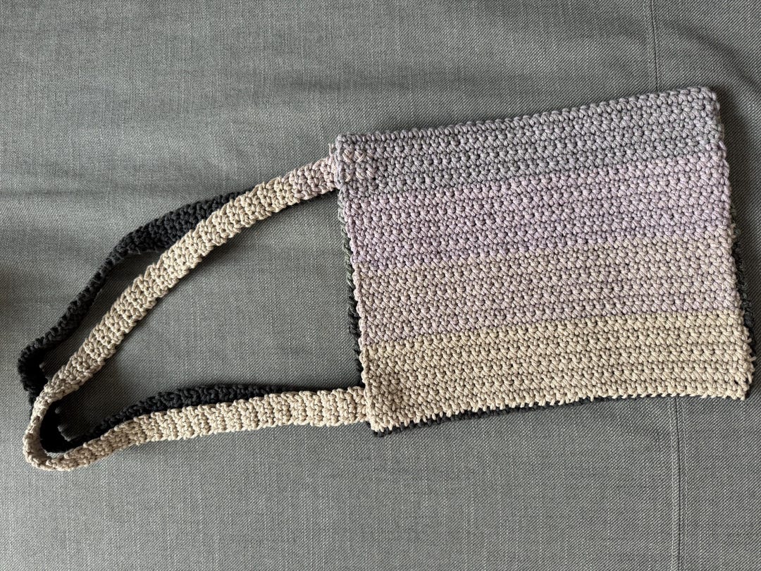 Pochette bandoulière au crochet en coton rose saumon - Fait-main – Brin d'ambiance