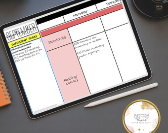 Weekly DIGITAL Planner - Google Sheets - Elementary