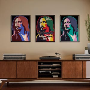 Bob Marley | Impression de chant de rédemption | Reggae classique | Affiche encadrée A2 A3 A4 |