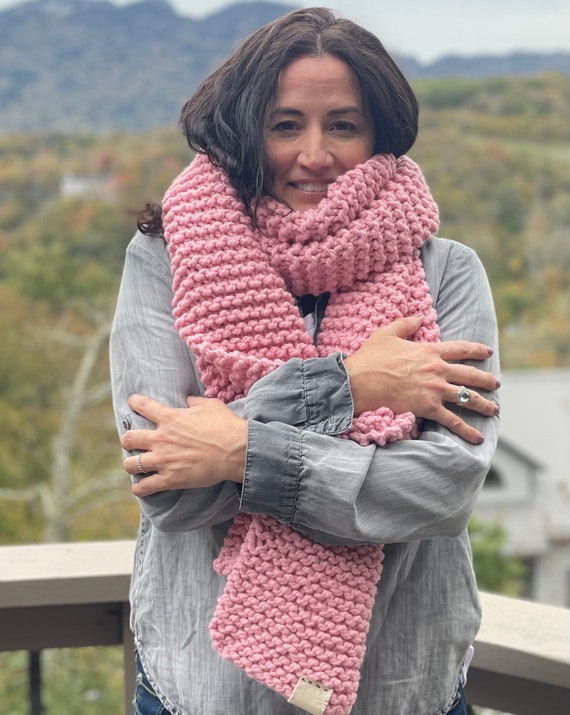 Hand knit scarf deals