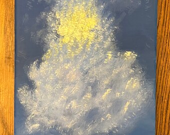 Cloud with sunlit star acrylic painting