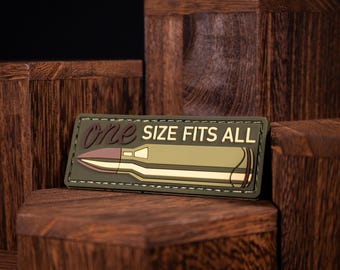 One Size Fits All Bullet Morale Patch - PVC rubber hook and loop for tactical gear