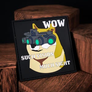 Wow Such Vision Viel Anblick Taktischer Doge | PVC Patch zum Aufnähen