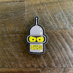 Bender of Futurama Bite My Shiny Metal Ass PVC Morale Patch