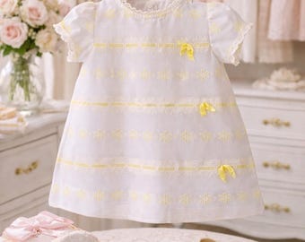 12-18 mesi: Abito per il primo compleanno da bambina con margherite, stile anni '60, cimelio di famiglia, vestiti vintage per bambina, regalo della nonna