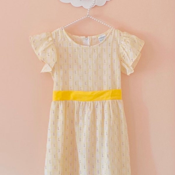 7-8: 70s Maxi Girl Yellow Dress Embroidered Dress Gift for 6th 7th 8th Birthday Girl Dress Prairie Style Photoshoot Dress JC Penney Vintage