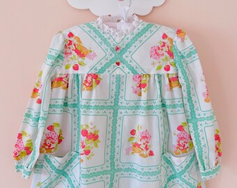 3T: Robe Charlotte aux fraises pour tout-petit vintage Robe imprimée fantaisie vintage Robe pour séance photo cueillette de fraises Cadeau Collector Charlotte aux fraises