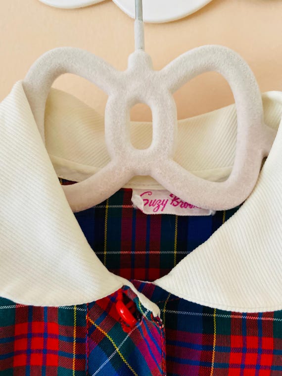 5-6: Back to School Dress Girls Plaid Dress 1950s First Day of Kindergarten School Dress Suzy Brooks Vintage Girl Dress School Photos Dress View 6