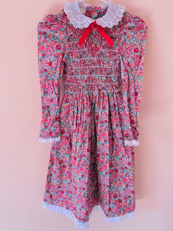 6-7 years: Floral Smocked Easter Dress Liberty of… - image 3