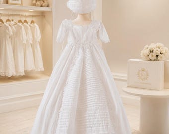 0-12 months: Lace Baptismal Gown Vintage Christening Dress Sentimental Baby Girl Gifts Royal Style Baptism Blessing Dress