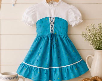 2-3T: Toddler Dress 1950s Girls Fall Dress Trachten Oktoberfest Style Dress Vintage Children Clothes