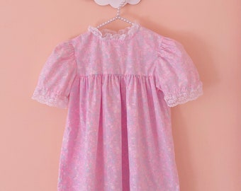 4-5 : robe nanette à fleurs rose robe pour tout-petit 3e 4e anniversaire robe de fête portraits de famille cadeau pour fille robe printemps robe été