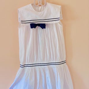 10-12 Jahre: Mädchen Matrosenkleid Vintage Matrosenkleid von Fischel Maritimes Kleid Sommerferien 4.Juli