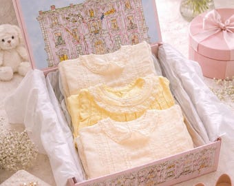 0-3 months: Vintage Baby Girl Heirloom Clothes Embroidered Vintage Baby Girl Dresses New Baby Girl Set Gift Coming Home from Hospital Outfit