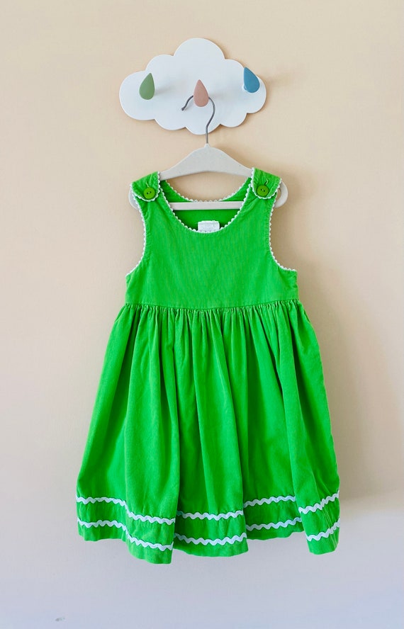 3T: Spring Toddler Dress Lime Green Corduroy Dress