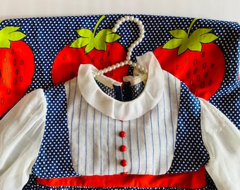 10-12 years: 1970s Girls Strawberries Print Maxi Dress Birthday Dress Strawberry Picking Girl Dress Gift for Young Girls Prairie 70s Dress