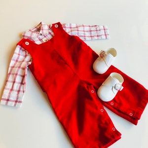 6-9 months: Baby Boy Christmas Outfit Baby Boy Christmas Gift Classic Baby Boy Clothes Red Velvet Romper Vintage Baby Boy Gift Set Unique