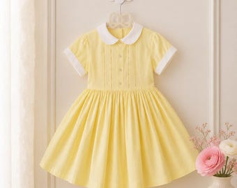 4-5 years: Kate Greenaway Dress 1950s Girls Dress Full Circle Back to School Outfit Heirloom Girl Dress Retro Girl Clothing Sunday Best