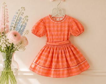 2T: 1950s Fall Dress for Toddler Girls Heirloom Girl Dress Vintage Toddler Dresses Thanksgiving Girl Dress 2nd Birthday Outfit