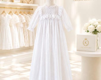 0-3 months: Vintage Baby Christening Gown Baby Girl Catholic Baptism Dress Baby Heirloom Baby Girl Gift Antique Baptismal Gift Lace Dress