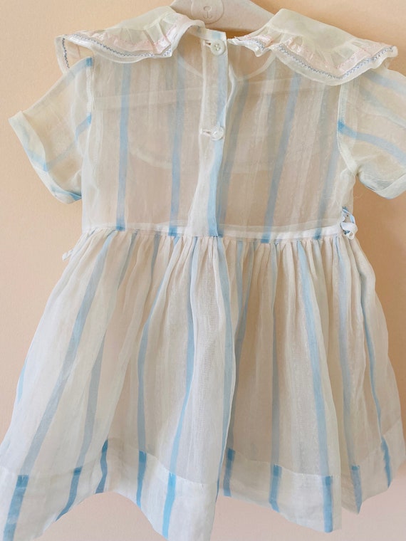 18-24 months: 1950s Toddler Dress Flocked Nylon O… - image 8