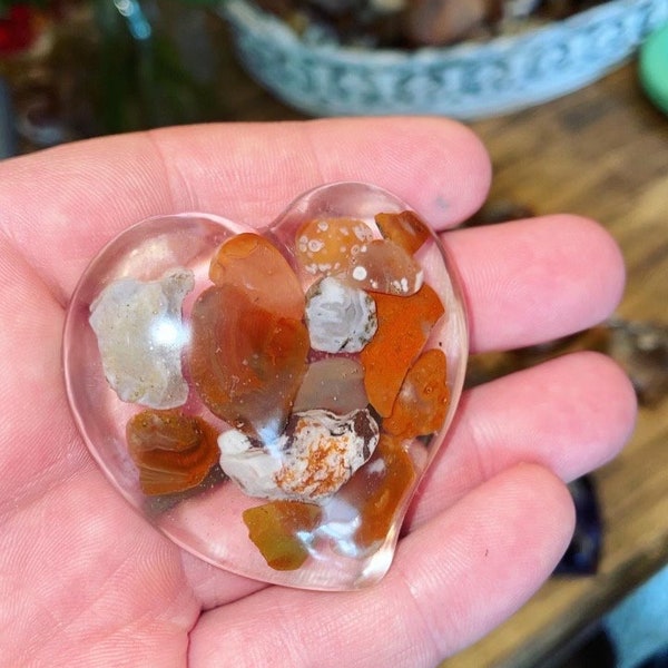 Lake Superior Agate Desk Hearts