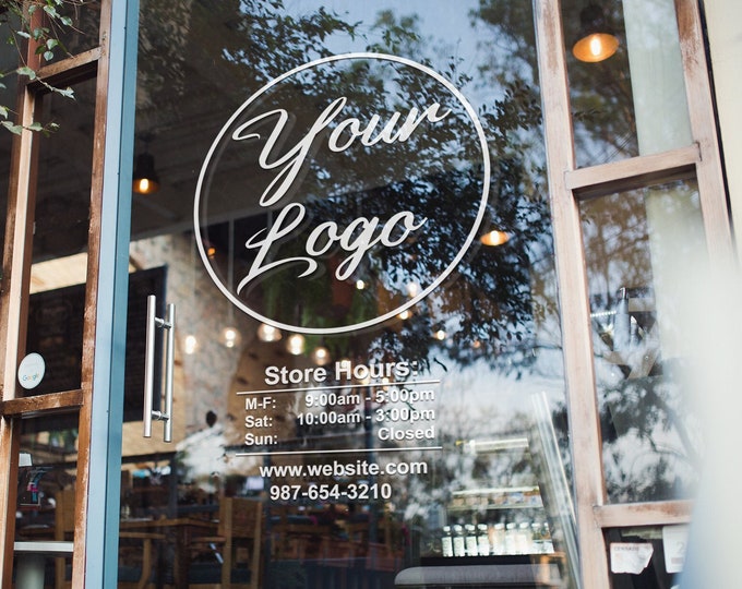 Business Window Decal, Business Hours Decal, Storefront Window Decal