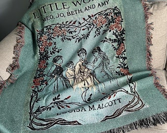 Little Women Gifts, Little Women Throw, Little Women Blanket, Literature Gifts, Bookish Gifts, Book Cover Blanket, Literary Tapestry