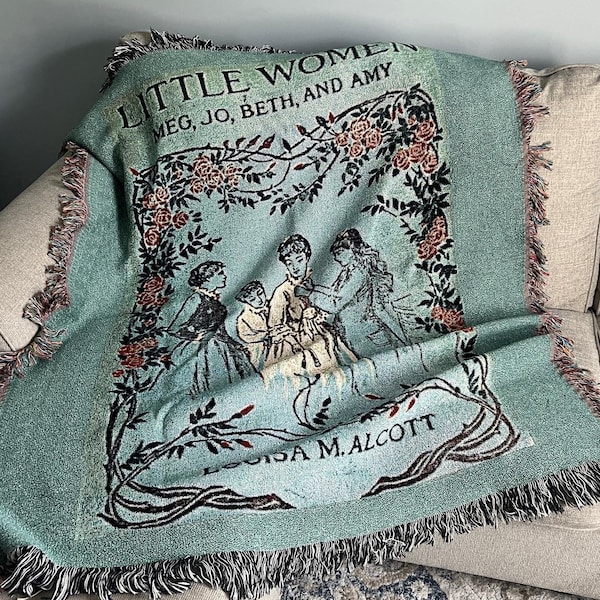 Little Women Gifts, Little Women Throw, Little Women Blanket, Literature Gifts, Bookish Gifts, Book Cover Blanket, Literary Tapestry