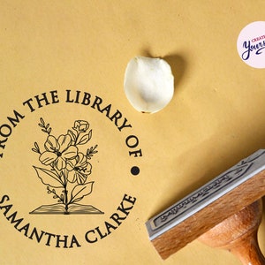 Personalized Classroom Stamp, Book Stamp Ex Libris, From the Library of, Self Inking Stamp, Traditional Book Stamp