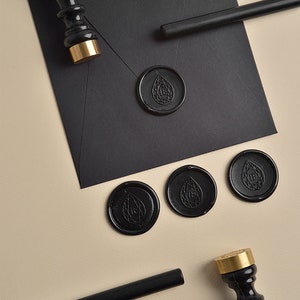 Personalised Wax Seal Stamp, Wax Seal Stamp Black, Self Adhesive Wax Seal, Cute Wax Seal Stamp, Black Wax Seal Stamp, Wax Seal Handle