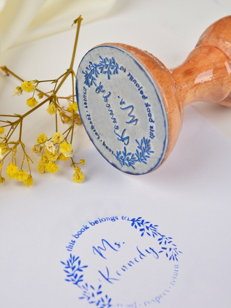 From the Library Of Custom Book Stamp Classroom Stamps Book Etsy