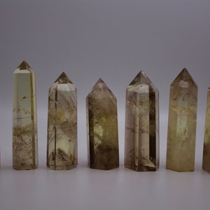 Smoky Citrine Towers with Rainbow Inclusions