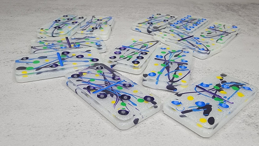 Paint Splatter Resin Dominoes Etsy