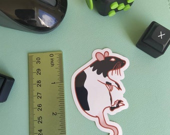 Gothic Hooded Rat Sticker