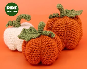 Crochet Pumpkin Pattern - Beginner No Sew Crocheting Tutorial - Digital PDF and Video Step by Step Amigurumi Pattern