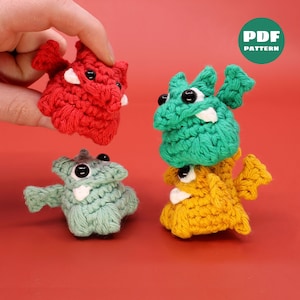 Gehaakt amigurumi-patroon babydraak - magnetisch! (pdf- en videotutorial)