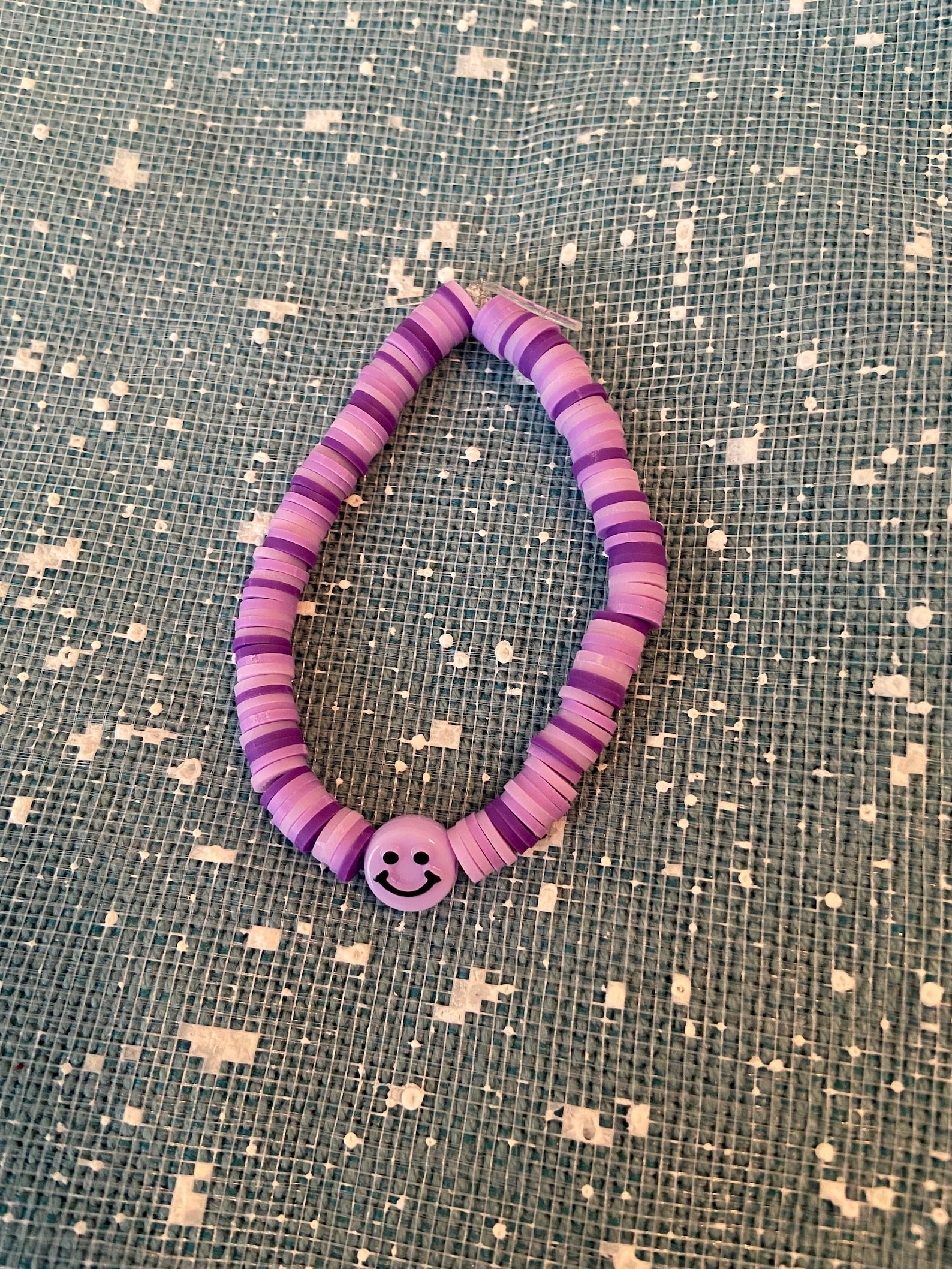 Purple Clay Bead Bracelet Etsy