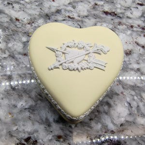 Vintage Wedgwood Primrose Yellow Heart, Jasperware, Couples Celebrating 1998, Excellent Condition
